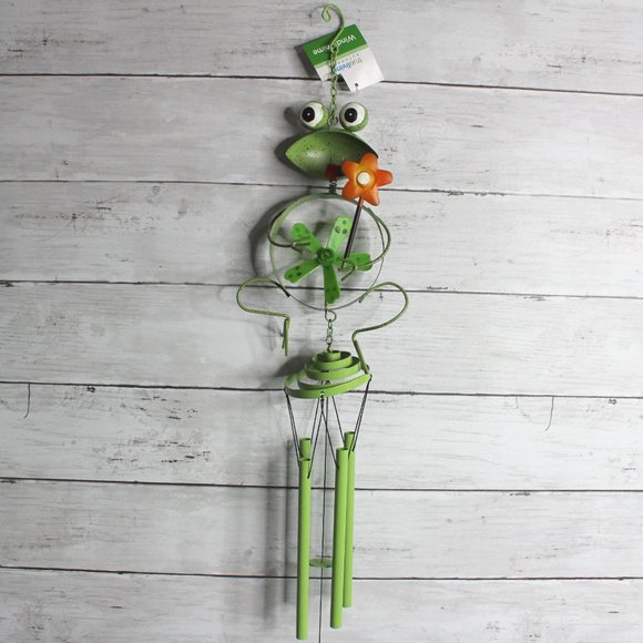 NEW Metal Wind Chime Noise Maker Garden Patio Outdoor Yard Decor Frog - Picture 1 of 9